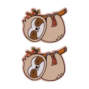 2PK Splosh Worry Sloth Keepsake Pin Enamel Rose Gold Beige White 3x1x2.5cm
