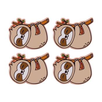 4PK Splosh Worry Sloth Keepsake Pin Enamel Rose Gold Beige White 3x1x2.5cm