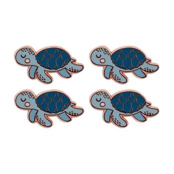4PK Splosh Turtle Friend Keepsake Pin Enamel Rose Gold Blue Pink 3x1x2.5cm