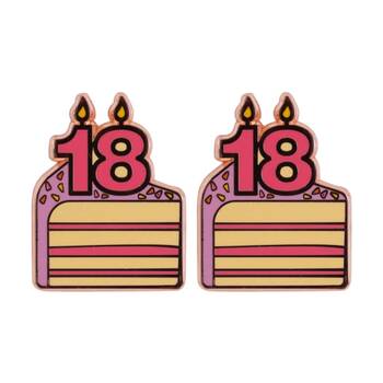2PK Splosh 18th Birthday Keepsake Pin 3y+ Rose Gold Pink Beige 3x1x2.5cm