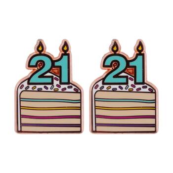 2PK Splosh 21st Birthday Keepsake Pin Multi-Coloured Rose Gold 3x1x2.5cm