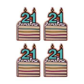 4PK Splosh 21st Birthday Keepsake Pin Multi-Coloured Rose Gold 3x1x2.5cm