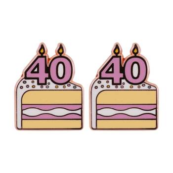 2PK Splosh 40th Birthday Keepsake Pin 3y+ Rose Gold Pink White 3x1x2.5cm
