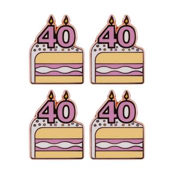 4PK Splosh 40th Birthday Keepsake Pin 3y+ Rose Gold Pink White 3x1x2.5cm