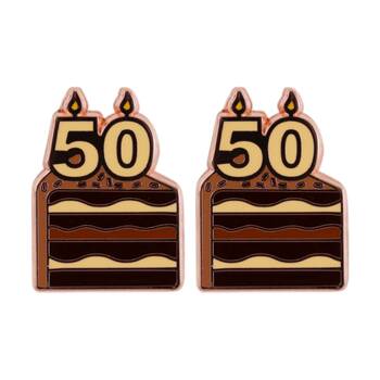 2PK Splosh 50th Birthday Keepsake Pin 3y+ Rose Gold Beige Brown 3x1x2.5cm