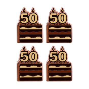 4PK Splosh 50th Birthday Keepsake Pin 3y+ Rose Gold Beige Brown 3x1x2.5cm