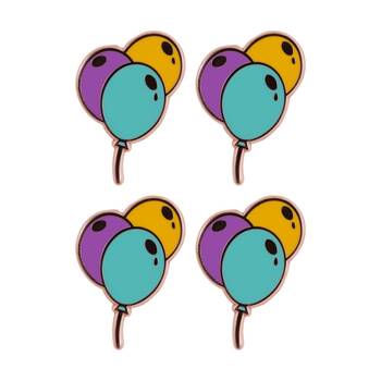 4PK Splosh Happy Birthday Keepsake Pin 3y+ Purple Yellow Green 3x1x2.5cm