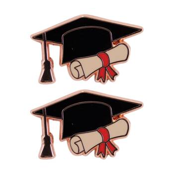 2PK Splosh Graduation Keepsake Pin Enamel 3y+ Black Red Beige 3x1x2.5cm
