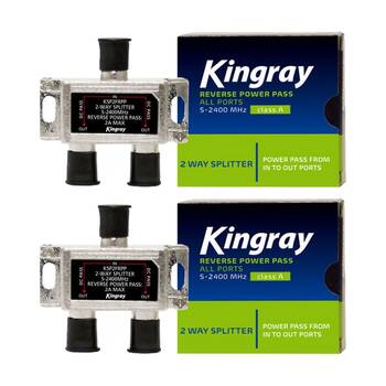 2PK Kingray 2 Way 5-2400 Mhz Splitter Reverse Power Pass All Ports MHz
