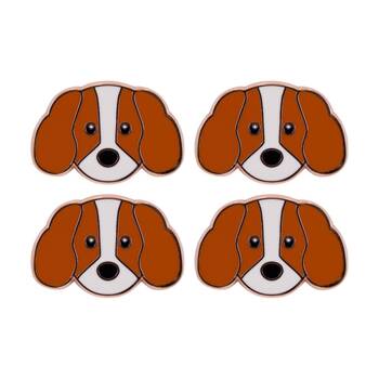 4PK Splosh Cavalier Keepsake Pin Enamel Rose Gold Brown White 3x1x2.5cm