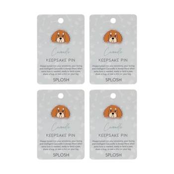 4PK Splosh Cavoodle Keepsake Pin Enamel Rose Gold Brown Beige 3x1x2.5cm