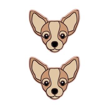 2PK Splosh Chihuahua Keepsake Pin Enamel 3y+ Rose Gold Beige 3x1x2.5cm