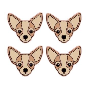 4PK Splosh Chihuahua Keepsake Pin Enamel 3y+ Rose Gold Beige 3x1x2.5cm