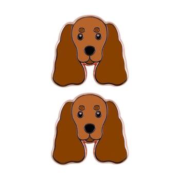 2PK Splosh Cocker Spaniel Keepsake Pin Enamel Rose Gold Brown 3x1x2.5cm