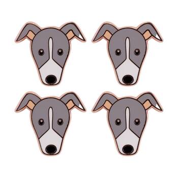 4PK Splosh Greyhound Keepsake Pin Enamel 3y+ Rose Gold 3x1x2.5cm