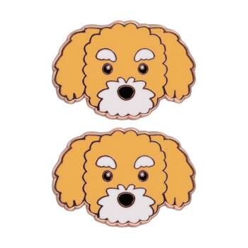 2PK Splosh Groodle Keepsake Pin Enamel 3y+ Rose Gold Beige White 3x1x2.5cm