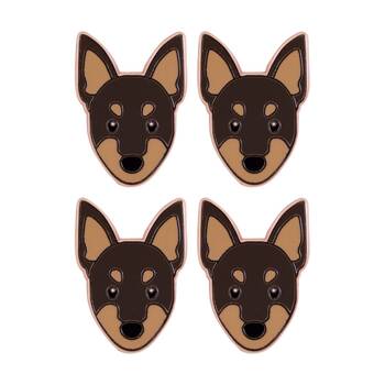 4PK Splosh Kelpie Keepsake Pin Enamel 3y+ Beige Brown Rose Gold 3x1x2.5cm