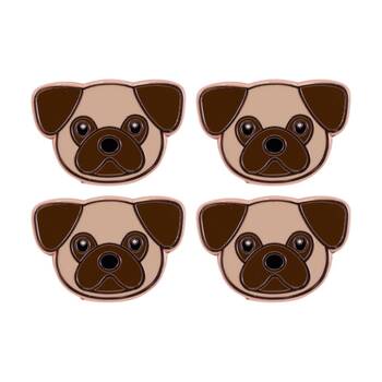 4PK Splosh Pug Keepsake Pin Enamel 3y+ Rose Gold Brown Beige 3x1x2.5cm