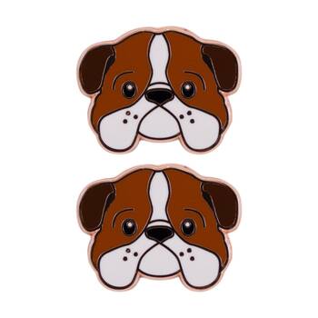 2PK Splosh Bulldog Keepsake Pin Enamel Kids 3y+ Rose Gold 3x1x2.5cm