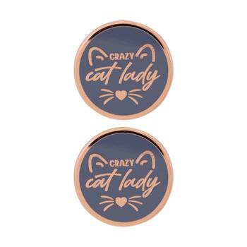 2PK Splosh Crazy Cat Lady Keepsake Pin Enamel 3y+ Rose Gold 3x1x2.5cm
