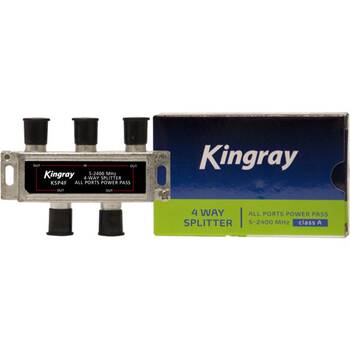 Kingray 4 Way F-Type Splitter Foxtel Approved F30952 Satellite