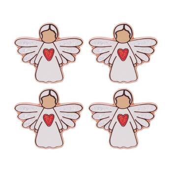 4PK Splosh Angel Of Strength Keepsake Pin Enamel 3y+ Rose Gold 3x3x0.5cm