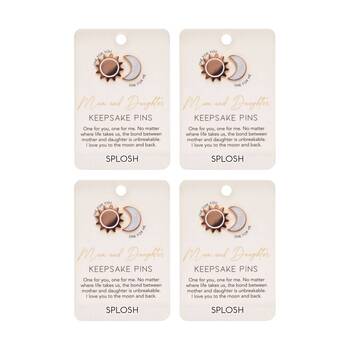4x 2pc Splosh Forever Connected Mum & Daughter Keepsake Pin Set Rose Gold