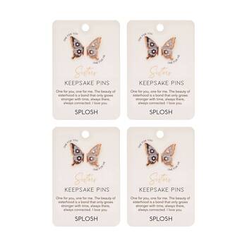4x 2pc Splosh Forever Connected Sisters Keepsake Pins Rose Gold 2x1.5 1cm