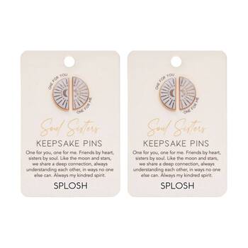 2x 2pc Splosh Forever Connected Soul Sisters Keepsake Pins Set Rose Gold