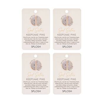 4x 2pc Splosh Forever Connected Soul Sisters Keepsake Pins Set Rose Gold