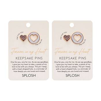 2x 2pc Splosh Forever Connected Heart Keepsake Pin Set Rose Gold