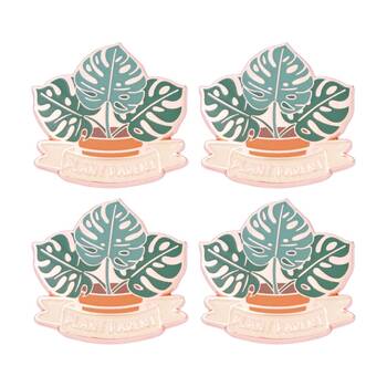 4x Splosh Plant Lover Keepsake Pin Enamel Rose Gold Green 3x3x0.5cm