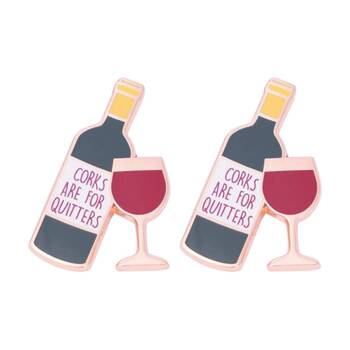 2x 2pc Splosh Wine Lover Keepsake Pin Enamel Rose Gold Green Red