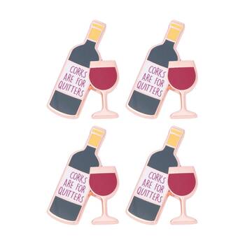 4x 2pc Splosh Wine Lover Keepsake Pin Enamel Rose Gold Green Red