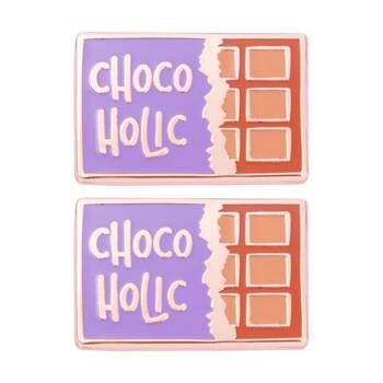 2x 2pc Splosh Chocolate Lover Keepsake Pin Enamel Rose Gold Purple