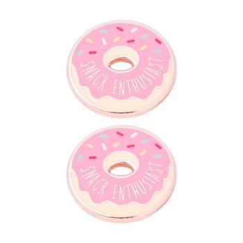 2x 2pc Splosh Snack Lover Keepsake Pin Enamel Rose Gold Pink 3x3cm