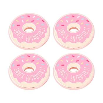 4x 2pc Splosh Snack Lover Keepsake Pin Enamel Rose Gold Pink 3x3cm