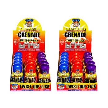 30PK TNT Mega Sour Grenade 50g Fruit Flavour Lollies/Gummies - Assorted