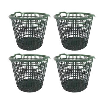 4PK Braz Plastic Round Laundry Basket W/ Handles 41x33cm Assorted