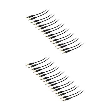 16PK Pro2 0.5M Stereo 3.5mm Plug To Slim Lead Gold Plated Audio Cable Jack