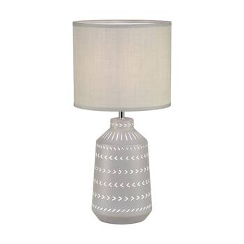 Urban Style Grace Table Lamp Ceramic Base Fabric Shade Decor Grey