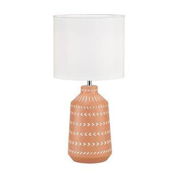 Urban Style Grace Table Lamp Ceramic Base Fabric Shade Decor Terracotta