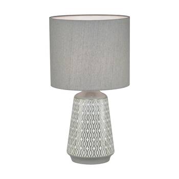 Urban Style Inga Table Lamp Ceramic Base Fabric Shade Decor Grey