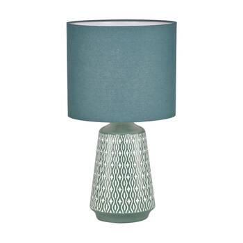 Urban Style Inga Table Lamp Ceramic Base Fabric Shade Decor Green