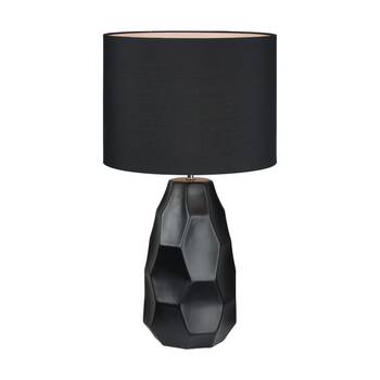 Urban Style Jane Table Lamp Ceramic Base Fabric Shade Decor Black