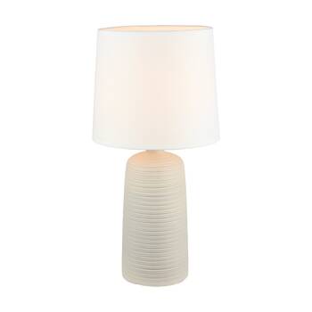 Urban Style Keira Table Lamp Ceramic Base Fabric Shade Decor Cream