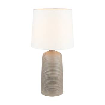 Urban Style Keira Table Lamp Ceramic Base Fabric Shade Decor Taupe