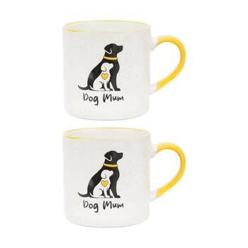 2PK Loved By My Pet Mugs Dog Mum Ceramic Drinking Mug Kitchenware 380ml