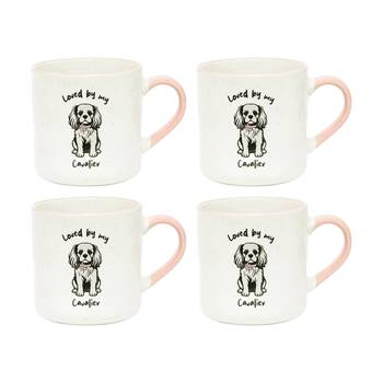 4PK Loved By My Pet Mugs Cavalier Ceramic Drinking Mug Kitchenware 380ml