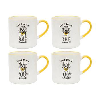 4PK Loved By My Pet Mugs Cavoodle Ceramic Drinking Mug Kitchenware 380ml